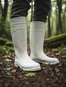Bota Galocha Cano Longo Impermeavel Limpeza Branca Bracol