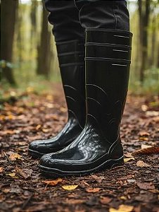 Bota Pvc Bico Aço Impermeavel Epi Cano Longo Preta Bracol