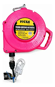 Trava Quedas Retrátil Vicsa Cabo Aço Galvan. 25mts Vic29071p 25m