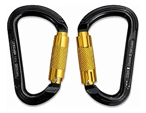 Mosquetão Duralumínio Tipo D Automático 22kn Hércules Preto