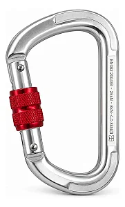 Mosquetao Oval Prata Trava Manual Alumínio 25kn