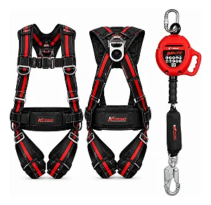 Kit Cinto 4 Pontos + Trava Quedas Retratil 6m Kstrong