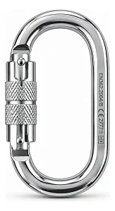 Mosquetao Oval Prata Trava Automatico Aco 25kn