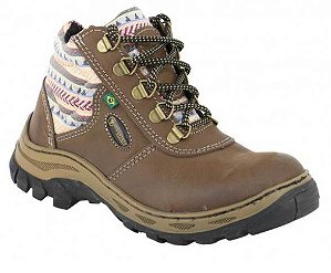 Bota de Segurança Feminina Tabaco/Listrado  PS157 CA 46122