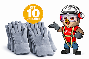 Luva de Raspa Cano Curto 7CM Caixa com 10 Pares