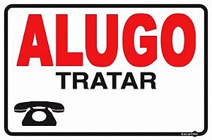 Placa Alugo Tratar Ps29 30x20cm 30x20