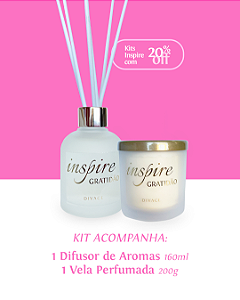Kit Difusor de Aromas + Vela Perfumada Inspire Gratidão