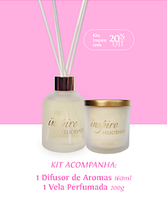 Kit Difusor de Aromas + Vela Perfumada Inspire Felicidade