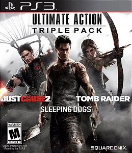 Ultimate Triple Action Pack  Tomb Raider Just Cause 2 Sleeping Dogs Mídia Digital [PS3]