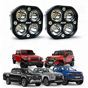 Par Super Farol Milha Spot Led Cree Luz Branca 40w + 40w Auxiliar Utv