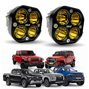 Par Super Farol Milha Spot Led Cree Luz Amarela 40w + 40w Auxiliar Utv