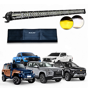 Barra Led Slim Dual Color 240w 25 Pol Com Strobo Lente SCP-5240 + Capa
