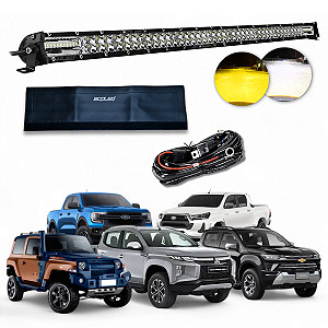 Barra Led Slim Dual Color 240w 25 Pol Com Strobo SCP-5240 + Capa + Chicote