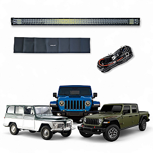 Barra Led Reta 756w Lente 7D led Cree 50" SCP-4756 + Capa + Chicote