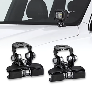 Suporte Preto p/ Barra de LED Farol de Milha  - Uso em Capô - Par