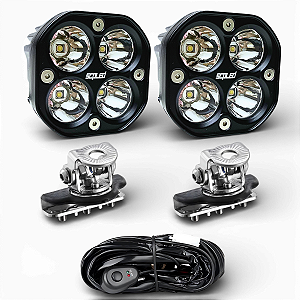 KIT PAR CUBOS SPOT 40W BRANCO + SUPORTE DE CAPÔ + CHICOTE