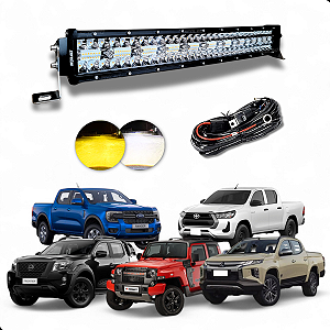 BARRA DE LED 56CM CURVA 390W DUAL COLOR LINHA PREMIUM 8D + CHICOTE SCP-4390DC