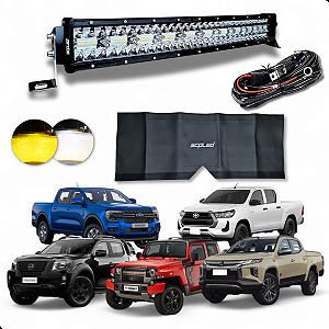 BARRA DE LED 56CM CURVA 390W DUAL COLOR LINHA PREMIUM 8D + CHICOTE + CAPA SCP-4390DC