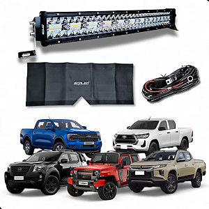 Barra Led Curva 390w 8D Dual Color 56cm Strobo Linha Premium Com Chicote E Capa