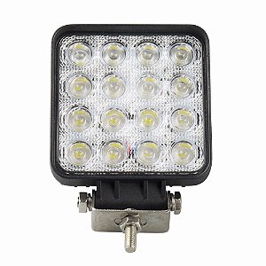 Farol Led 48w Quadrado Epistar Leds Carcaça Larga