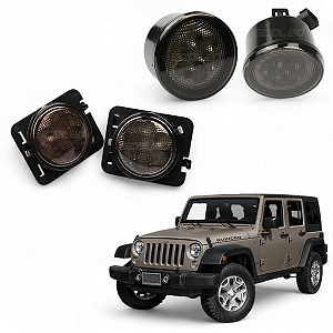 Kit Seta 4 Peças Wrangler Jku / Jk 2007 À 2017 Fume
