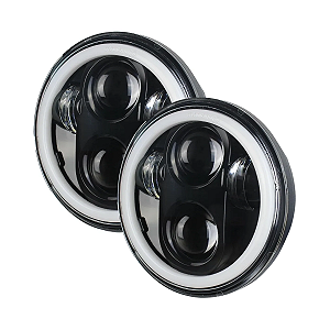 PAR FAROL LED ANGEL EYES SETA LARANJA 7" SCP-7250