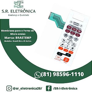 Membrana Teclado Microondas Brastemp Bms45 Bms 45 Active