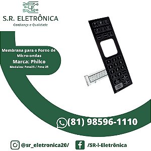 Membrana Teclado De Microondas Philco Pme25 / Pme 25