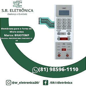 Membrana Teclado Microondas Brastemp Bmg35ab Maxi Gratine