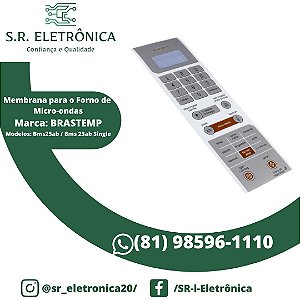 Membrana Teclado Microondas Brastemp Bms25ab / Bms 25ab Single