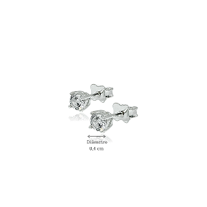 Brinco Ponto de Luz em Prata 925 - 4,0 mm