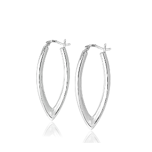 Brinco Argola Oval Prata 925 Eletroformação 4cm
