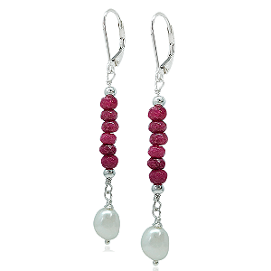 Brinco de Pérola e Jade em Prata 925