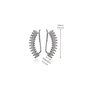 Brinco Ear Cuff em Prata 925 com Zircônias Delicadas