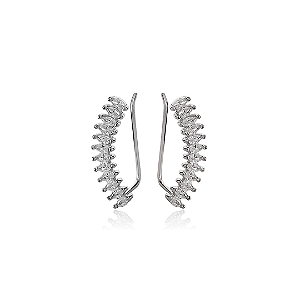 Brinco Ear Cuff em Prata 925 com Zircônias Delicadas