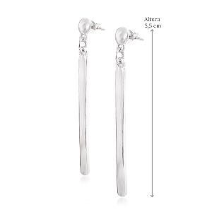 Brinco de Prata 925 Palito Liso Pendente