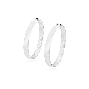 Brinco Argola Larga Lisa em Prata 925 – 4,3 cm