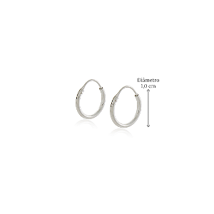 Brinco de Argola Mini em Prata 925 - Diâmetro 1,0 cm