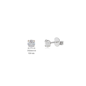 Brinco Ponto de Luz em Prata 925 (sem moldura) - 4,0 mm