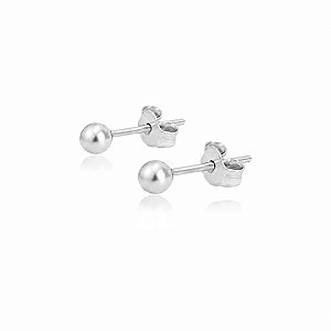 Brincos Prata 925 com Bolinha Pequena - Diâmetro 3 mm