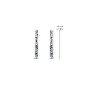 Brincos Ear Cuff com Zircônias Coloridas em Prata 925