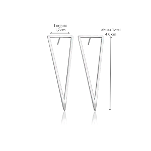 Brinco de Prata 925 Triangular Vazado Invertido – Leveza e Conforto