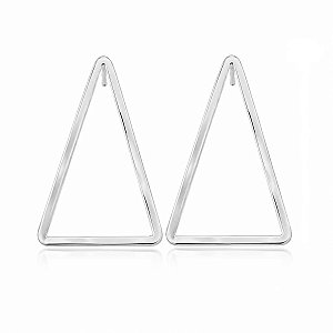 Brinco de Prata 925 Triangular Vazado – Leve e Atemporal