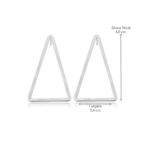 Brinco de Prata 925 Triangular Vazado – Leve e Atemporal