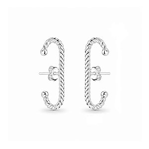 Brinco Ear Hook Torcido em Prata 925