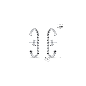 Brinco Ear Hook Torcido em Prata 925