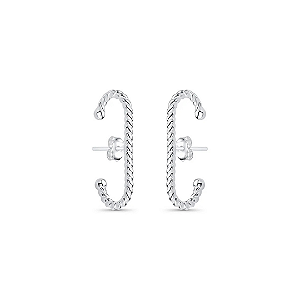 Brinco Ear Hook Torcido em Prata 925