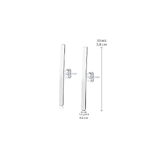 Brinco Ear Hook Palito Liso em Prata 925