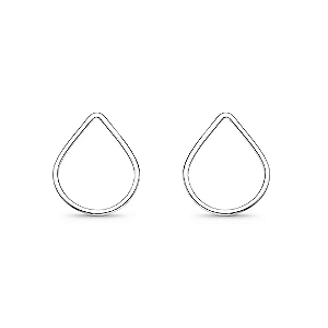 Brinco Gota Pequena Vazada em Prata 925