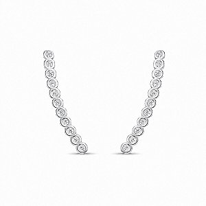 Brinco Ear Cuff Prata 925 com Micro Zircônias